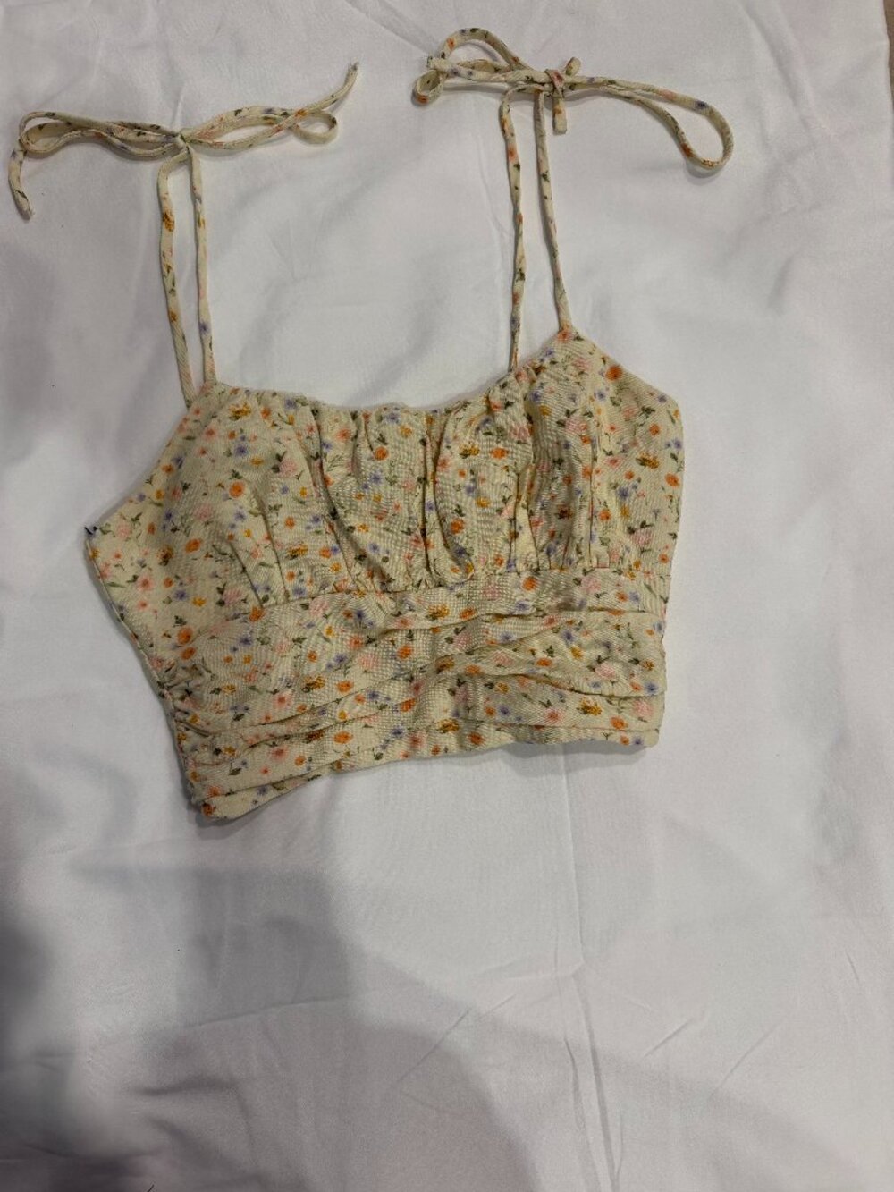 Forever 21 Yellow Floral Print Tank Top